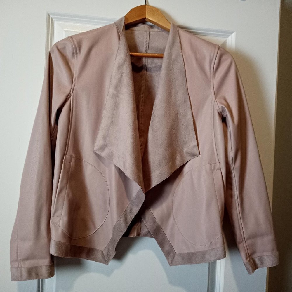 BB Dakota Mauve Flyaway Faux Suede Leather Jacket